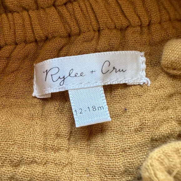 Rylee + Cru Shell Ruffle Romper Toddler Baby Size 12-18 months in Ochre - Picture 4 of 4
